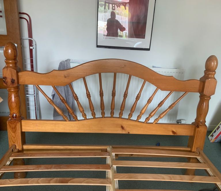 Solid wood bed frame 