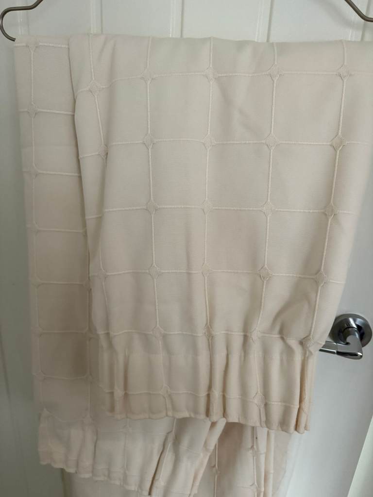 Beautiful Creams Curtains,self Design,Dry Cleaned,Good Quality Bargains