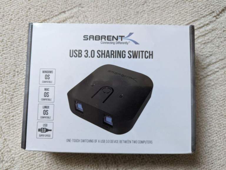 SABRENT USB 3 sharing switch Selector, 2 in 1 out, computer per - Brand new in box, still wrapped