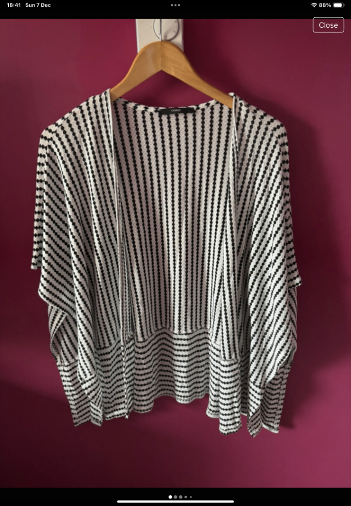 image for Black white batwing jacket size 12