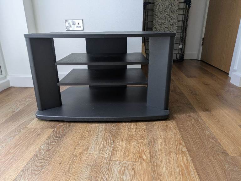Black TV Unit / Entertainment Stand – Good Condition