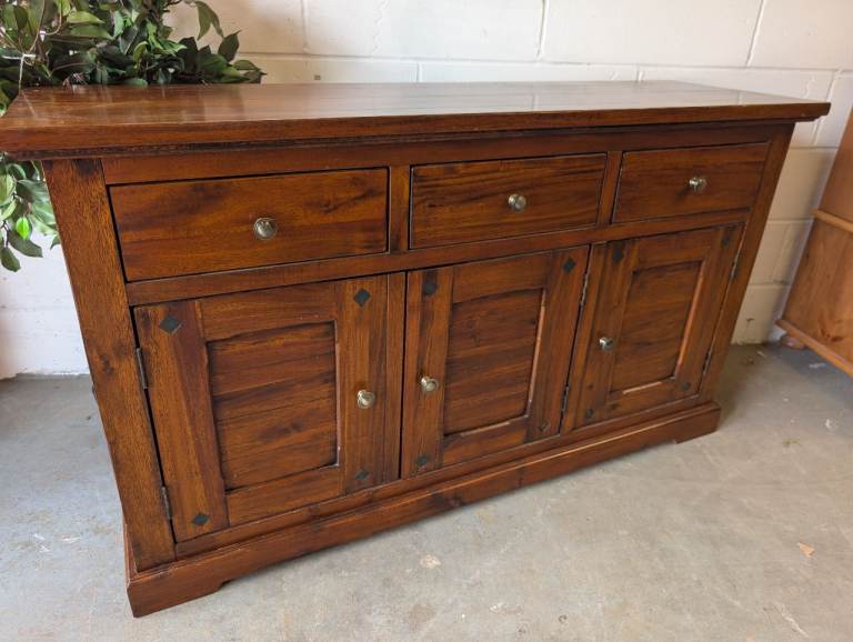 Solid Wood Sideboard with Drawers and Cupboards
