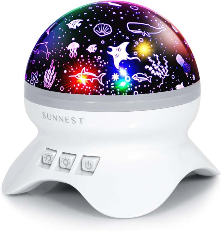SUNNEST Baby Night Light Kids Projector, Starry Sky Lights Lamp 360 Degree 
