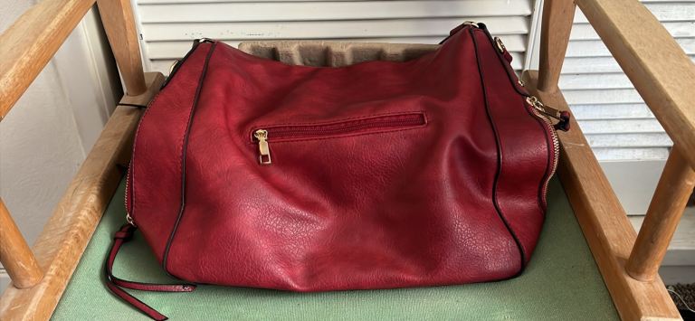 Red Faux Leather bag 