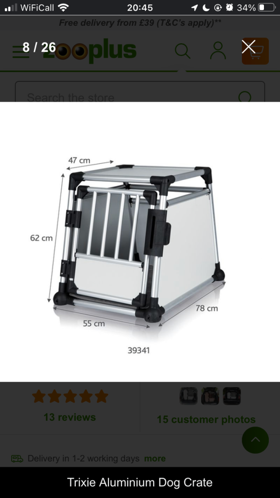 Dog car transport crate