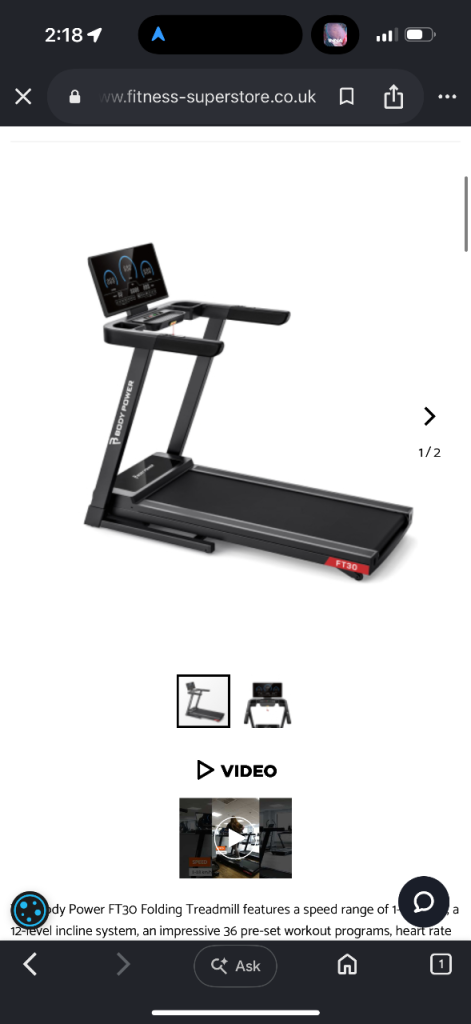 Body Power FT30 Folding Treadmill