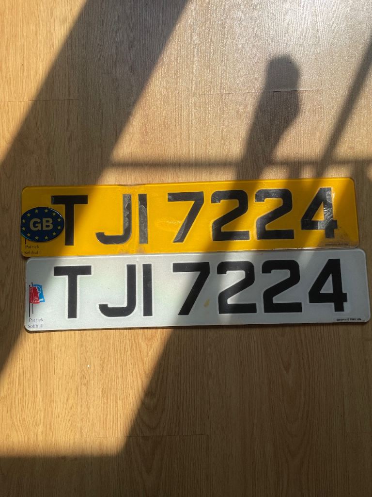 Private Number Plate TJ1 7224 - On Retention Document