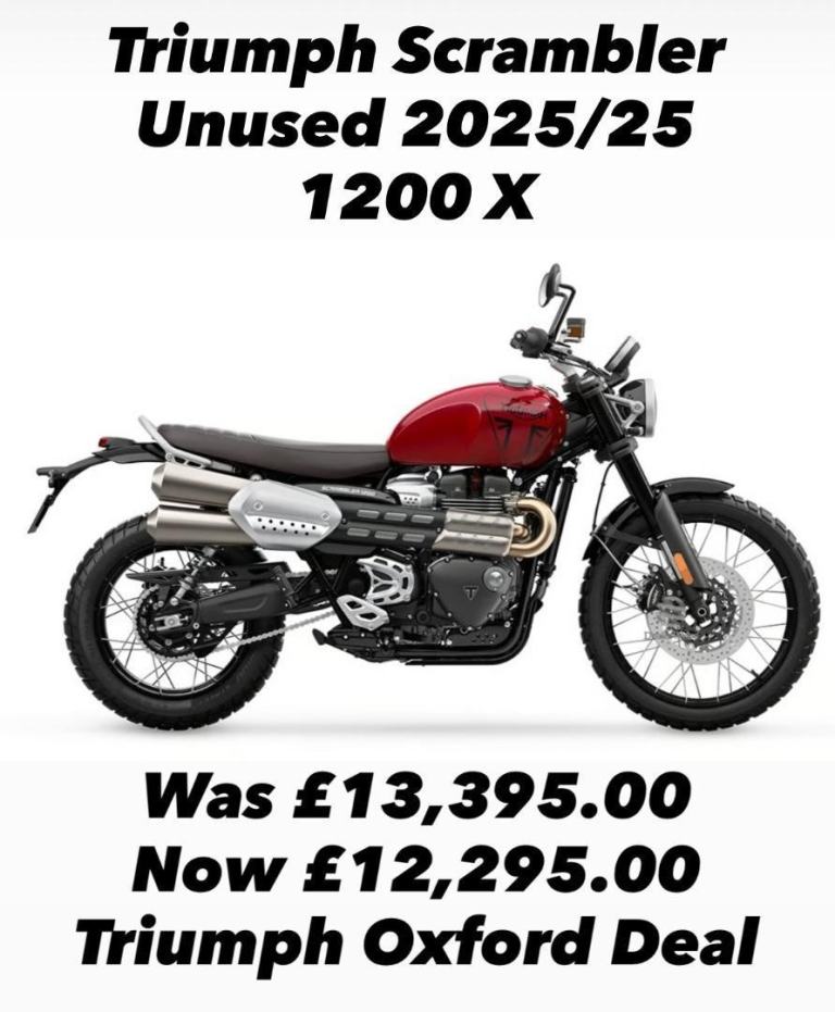 Stunning Unused 2025/25 Triumph Scrambler 1200 X Motorcycle  