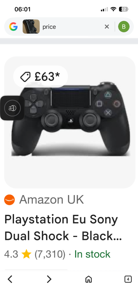Sony DualShock 4 Controller - Black, New