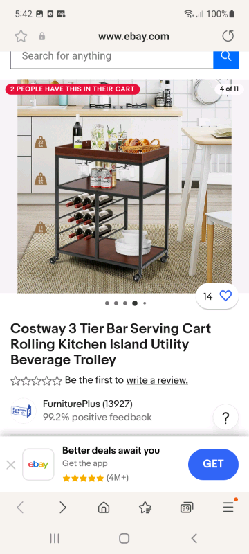 Bar serving cart