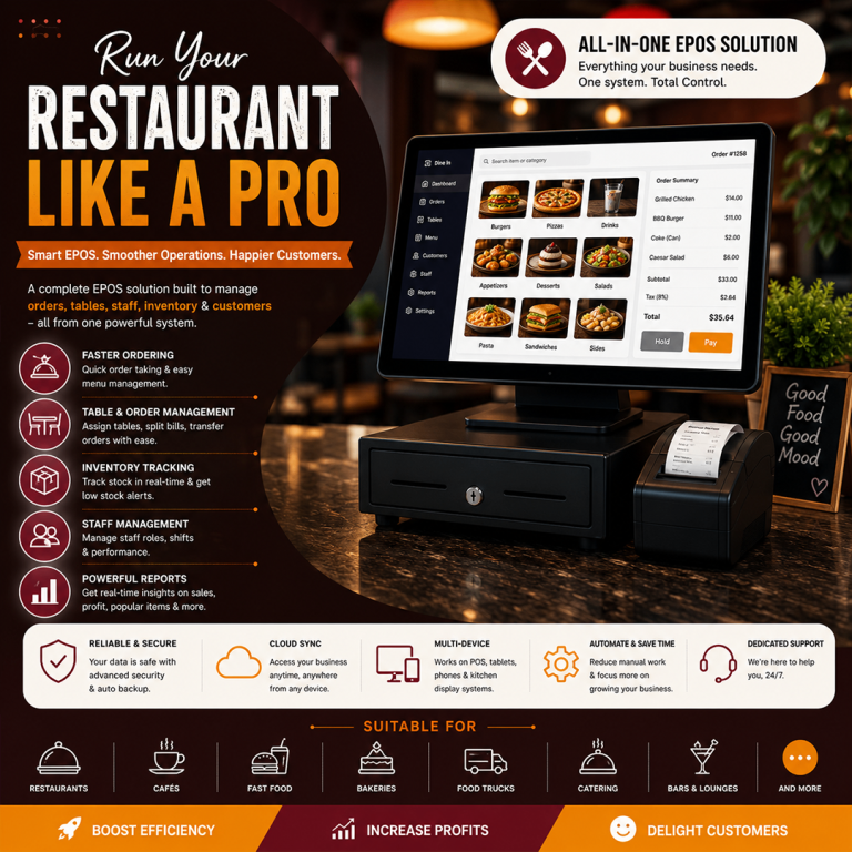 All-in-One EPOS Solution for Restaurants and Cafes