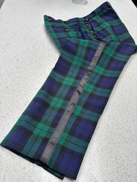 Black Watch Wool Tartan Dress Trousers.