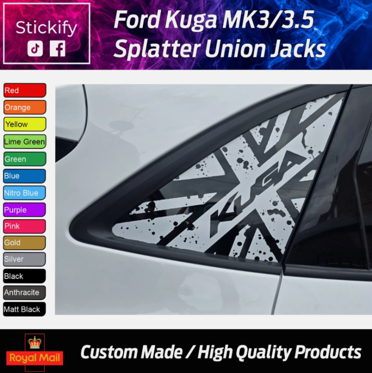 Ford Kuga MK3/3.5 Splatter Effect Union Jack Decals Pair