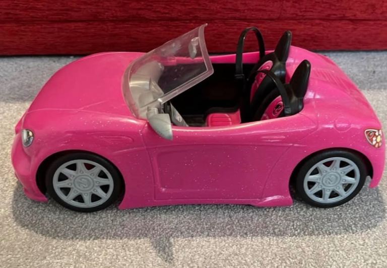 Barbie Pink Toy Convertible Car – Good Condition