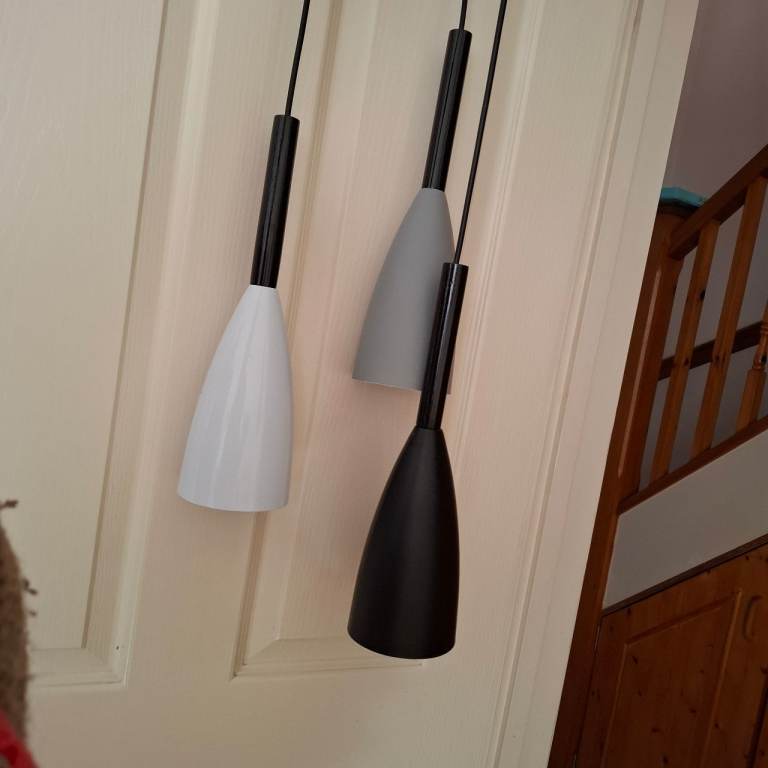 Living dining room ceiling lamp grey white black