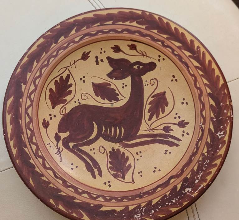Mexican Folk Art Ceramic Wall Hanging Plate