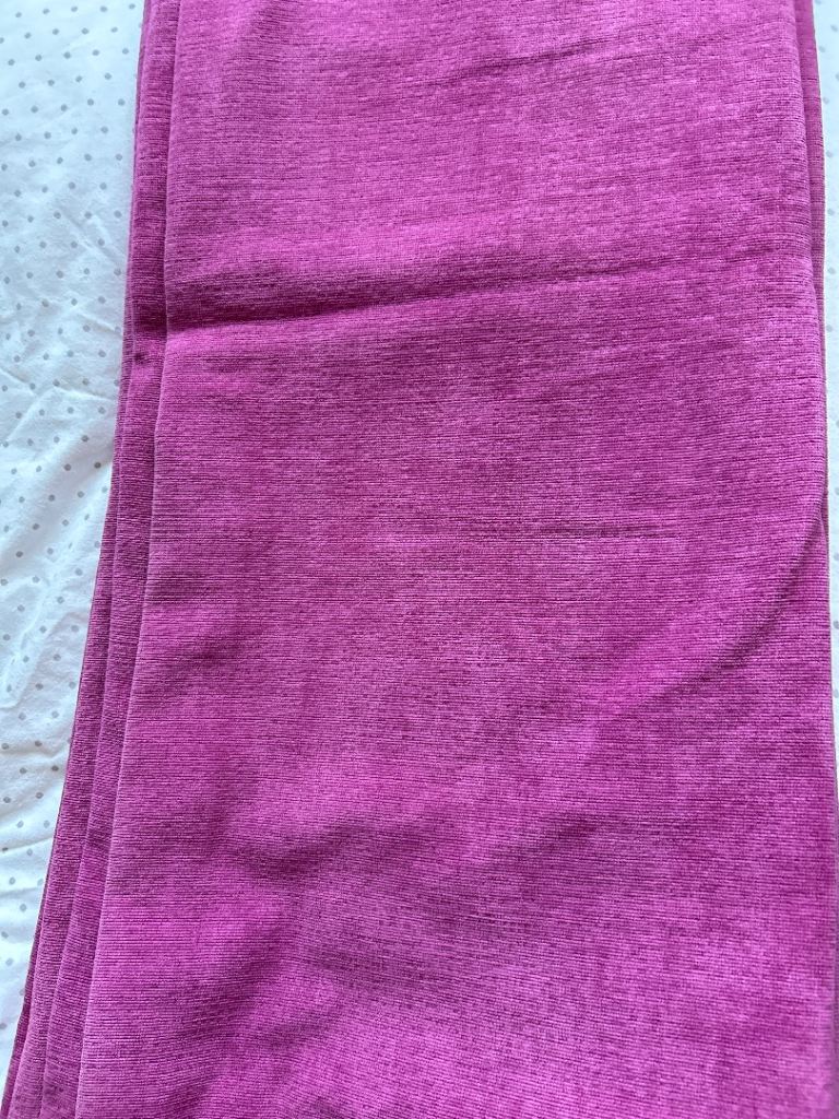 CURTAINS 2 sets of Pink Chenille curtains. Tape top. 
