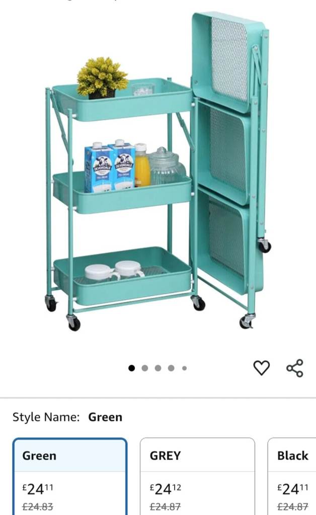 3 tier foldable storage trolley 