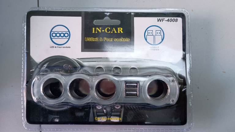 WF-4008 4 In 1 Dual USB Cigarette Lighter