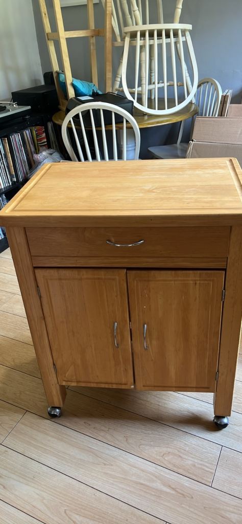 Wooden Kitchen Trolley with Storage Rack