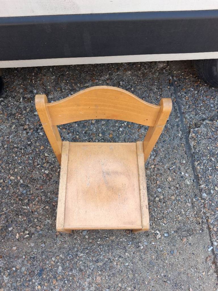 Set of 4 Wooden kids Stacking Chairs – Fair Condition