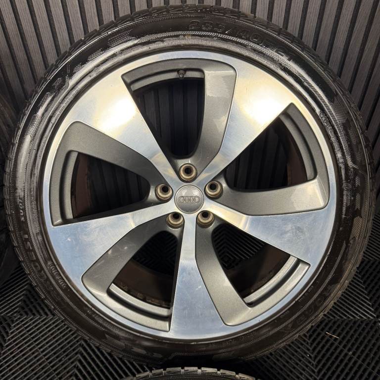 21'' GENUINE AUDI Q7 S LINE 5 SPOKE ALLOY WHEELS ALLOYS TYRES TOUAREG