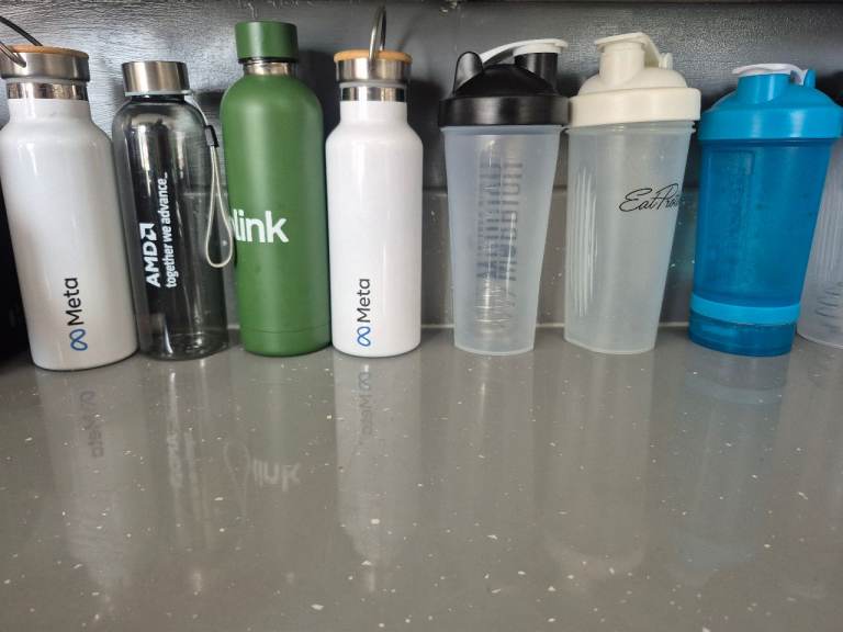 Mixed Lot of Water Bottles and Shaker Cups – Good Condition