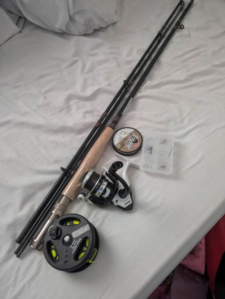 Fly fishing rod and reel okuma aria 30a spinning reel flys