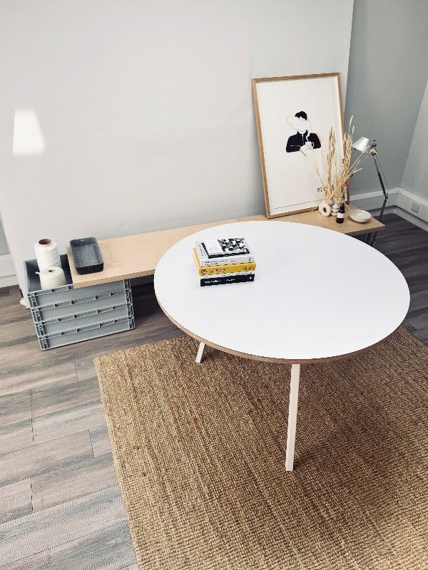 HAY Loop Stand Round Dining Table – White | Ø120cm