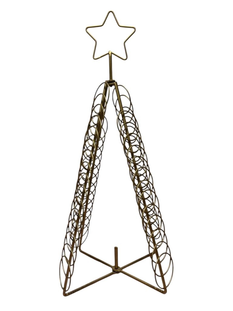 Gold 54 Card Holder Star Topped Metal Christmas Tree Shape 50cm Height