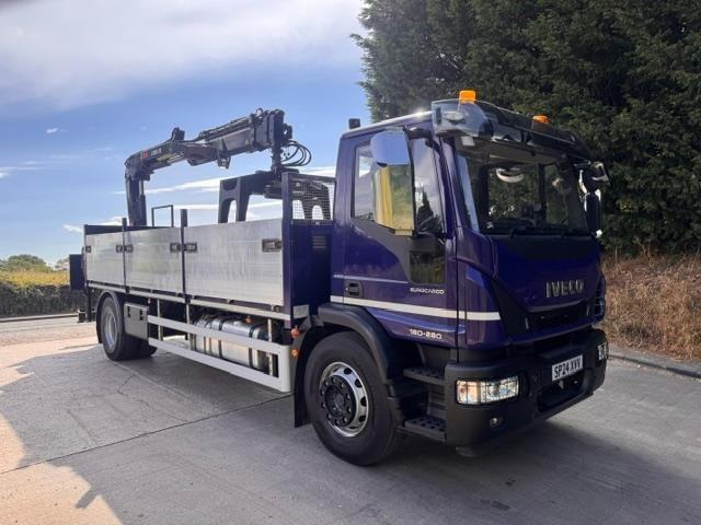 2024 24 Iveco Eurocargo 180-280 E6 21ft dropside Hiab 138 crane & block grab 