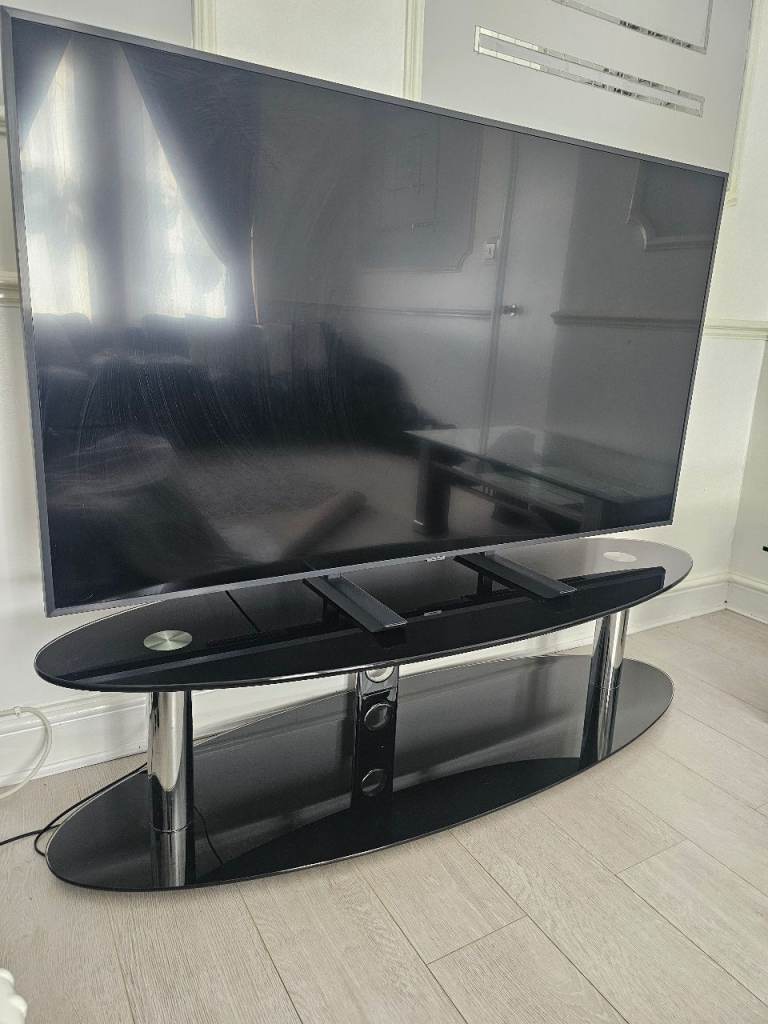 Black Glass TV Stand - Good Condition