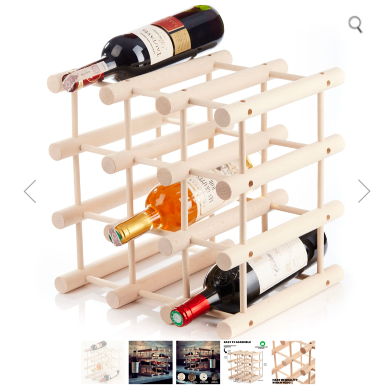 Unused Wooden Wine Rack for 12 Bottles - Natural Beach by NOVECRAFTO