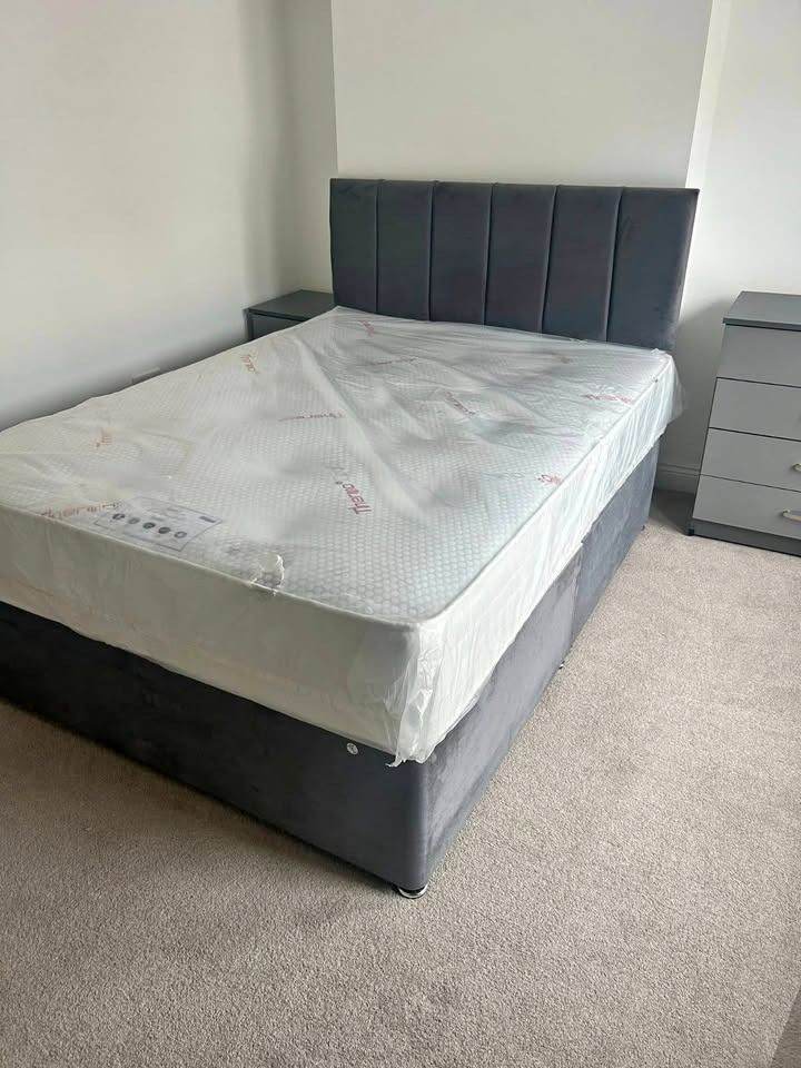 Same Day Delivery || Divan 4ft6 double bed with mattress & headboard || Fast delivery || COD