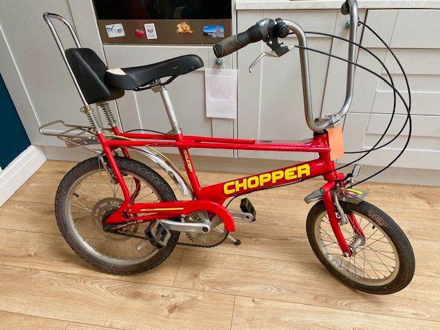 RALEIGH CHOPPER BICYCLE, RETRO, MK3, RED, DISPLAY DAILY USE 1970S ERA BIKE