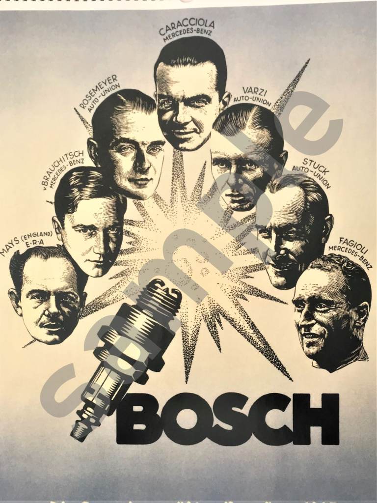 BOSCH AUTO PARTS PICTURES. FEAT. 1930's GP RACING DRIVER'S