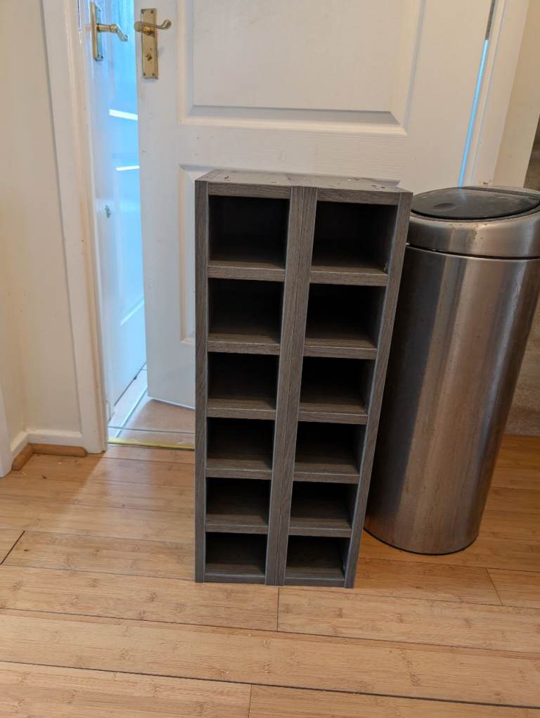 Stylish Dark Grey 12 Bottle Wine Storage Rack From B &Q Brand New Built Too Big For Kitchen 