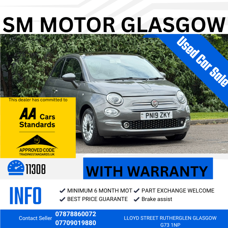 Fiat, 500, Hatchback, 2019, Manual, 1242 (cc), 3 doors