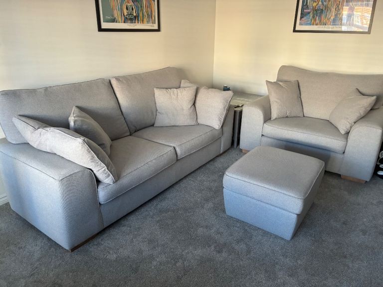 Barker and Stonehouse large sofa with armchair and footstool