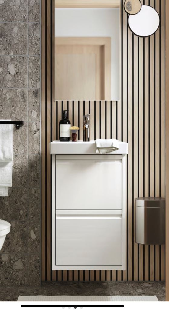 LETTAN Mirror cabinet with door, mirror effect/mirror glass, 40x15x95 cm Ikea Bathroom