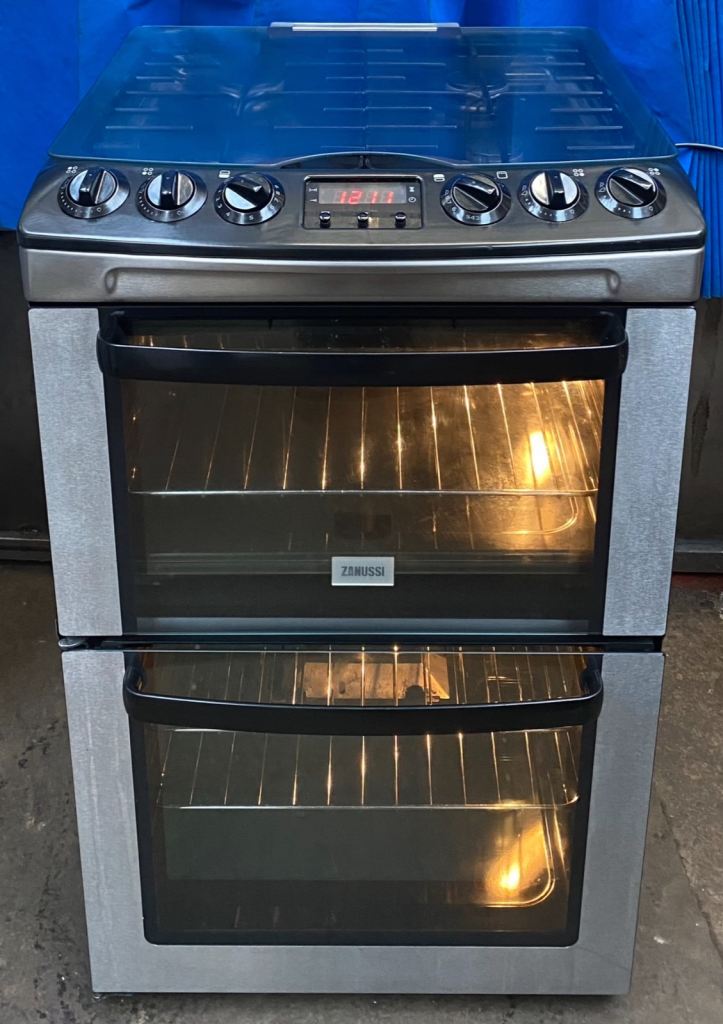 Zanussi ZCG661GXC 60cm Double Oven Gas Cooker  - stainless steel 
