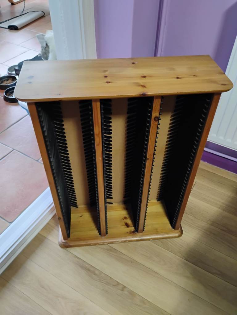 Wooden CD/DVD Storage Tower – Good Condition
