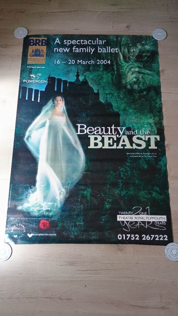 Large Beauty and the Beast Ballet Poster from Birmingham Royal Ballet 2004