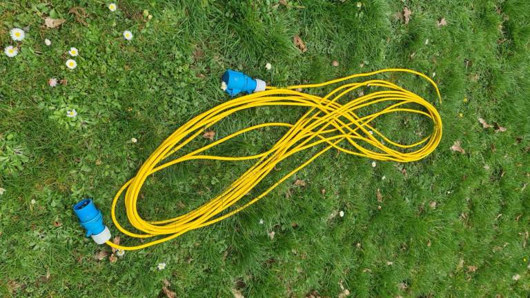camping electric hook up extension cable 25m for motorhome / caravan / camper