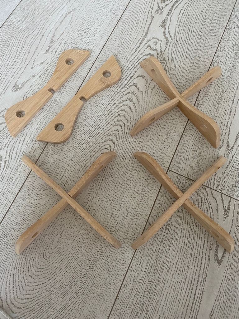Wood Pot / Dish Holder Wooden X4 New