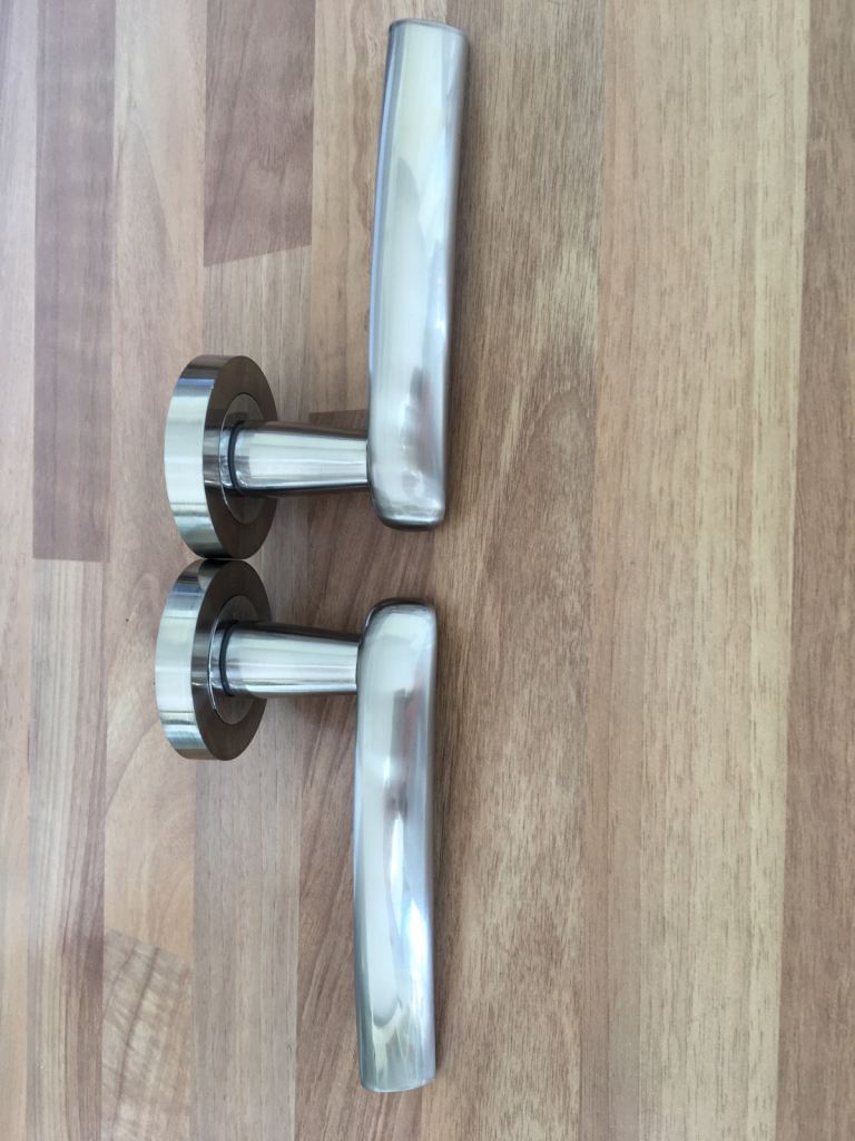 image for Brand New Stainless Steel Lever on Rose Door  Handles 60 available 