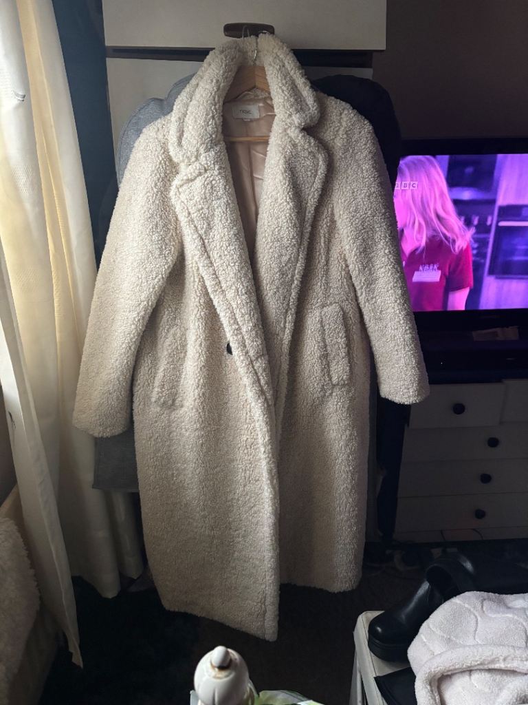 Next long lined teddy coat 
