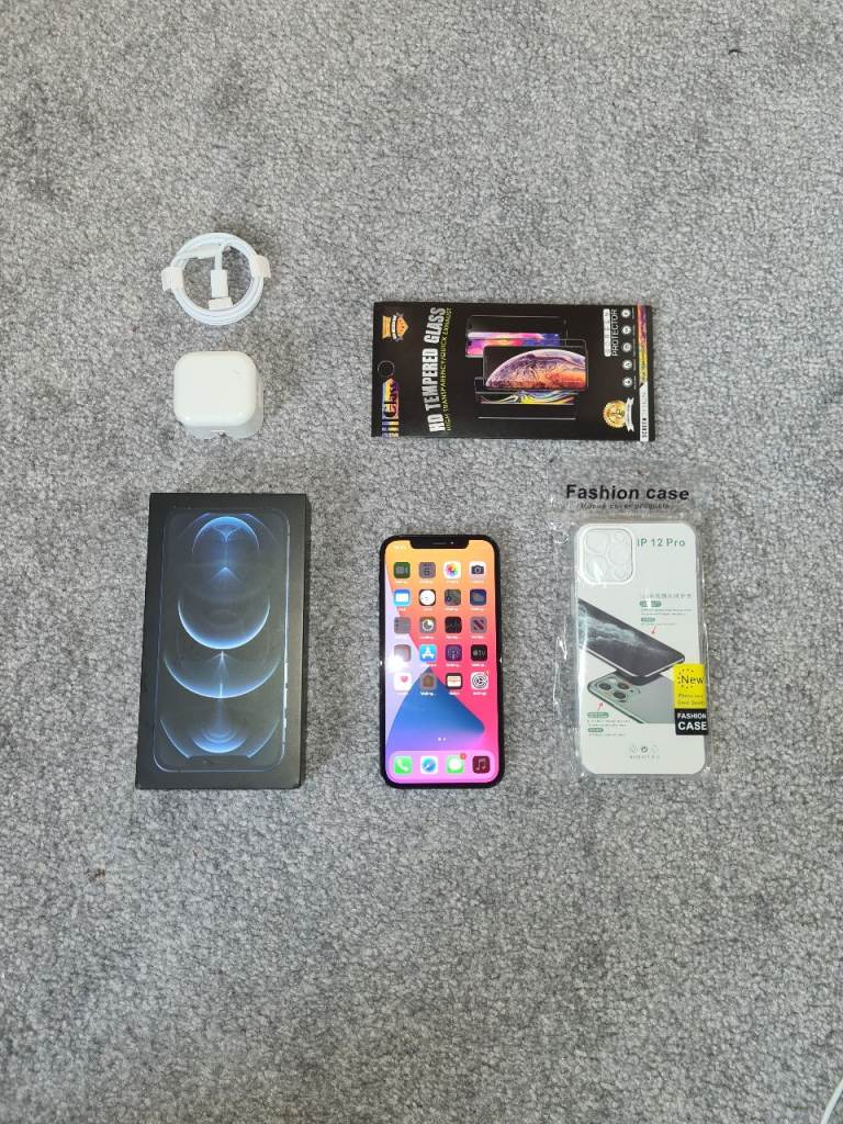 Iphone 12 Pro 5G Bundle 128GB Unlocked Warranty Blue I Phone