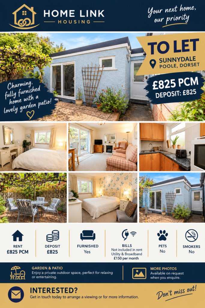 Furnished Annex To Let – Sunnydale, Poole, Dorset DSS Accepted 