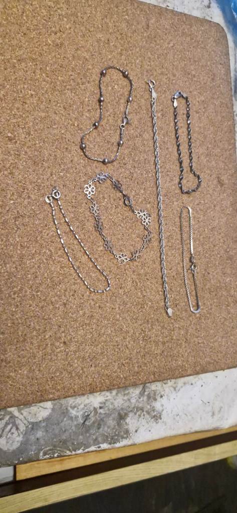 Silver bracelets x 6